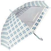 2mytaifujun55 [24680 ジュニア耐風傘 透明窓付き 55cm 長傘 チェックSKY]