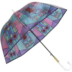 29250 ステンドグラス風 ジャンプ傘 60cm 長傘 ローズ mystain60