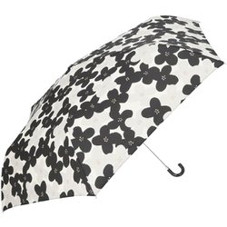 14850 amusant sous la pluie 耐風折りたたみ傘 55cm 折りたたみ傘 フラワープリントBK 4mytaifumini55