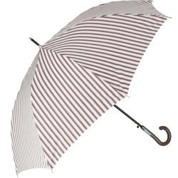 amusant sous la pluie 60cm 耐風長傘 10mm 27500.縦ストライプ ベージュ mytaifu10
