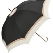mytaifu8slim [amusant sous la pluie 60cm スリム耐風長傘 8mm PUレザー 17140.ナチュラルボーダー ブラック]