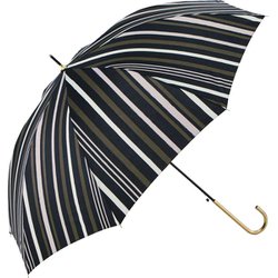 17620 amusant sous la pluie 60cmBJ 耐風 スリム 長傘 ブラッシュストライプBK mytaifu8slim2