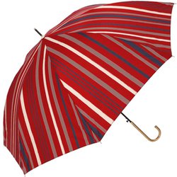 17620 amusant sous la pluie 60cmBJ 耐風 スリム 長傘 ブラッシュストライプRD mytaifu8slim2