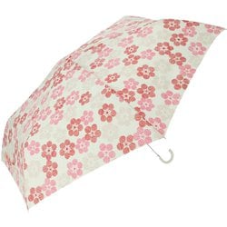 amusant sous la pluie 耐風折りたたみ傘 55cm 折傘55cm 14540.ストライプフラワーレッド 3mytaifumini55