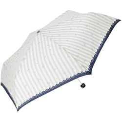amusant sous la pluie 耐風折りたたみ傘 55cm 26790.リボンストライプ グレー mytaifumini55