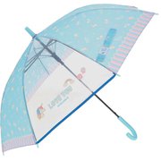 2mytaifujun55 [24600 ジュニア耐風傘 透明窓付き 55cm 長傘 キャンディユニコーンSKY]