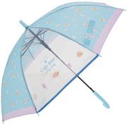 2mytaifujun55 [24630 ジュニア耐風傘 透明窓付き 55cm 長傘 カフェタイムSKY]