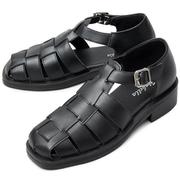 glbt283 [glbt283 glabella SQUARE TOE GURKHA SANDALS Mサイズ(26.0-26.5cm) BLACK]