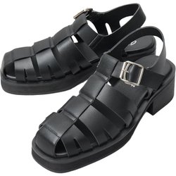 glbt284 [glbt284 glabella HEEL UP GURKHA SANDALS Sサイズ(25.0-25.5cm) BLACK]