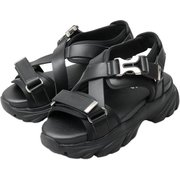 glbt288 [glbt288 glabella CHUNKY SOLE STRAP SANDALS Lサイズ(27.0-27.5cm) BLACK]