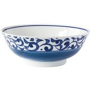 丸型 ラーメン丼 鉢 ボウル 約19.5cm 丸唐草 青 81-203