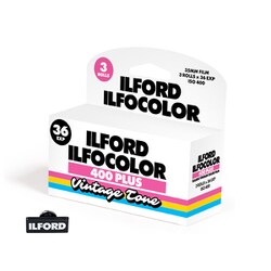 イルフォカラーヴィンテージトーン400プラス カラーネガフィルム 35m 36枚撮り 3本パック＋ILFORDピンバッチ 800012 ILFOCOLOR VintageTone 400＋ 36ex x3 Y