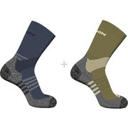 X ULTRA ACCESS CREW 2-PACK LC2372000 GOTHIC OLIVE/GRISAILLE Mサイズ(24.5-26.5cm) [アウトドア ソックス ユニセックス]