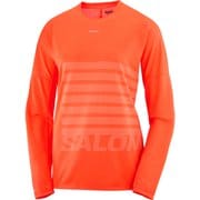 センスエアロ グラフィック ロングスリーブ ティー SENSE AERO GRAPHIC LS TEE W LC2267700 CHERRY TOMATO/RAINY DAY Lサイズ [ランニングウェア シャツ レディース]