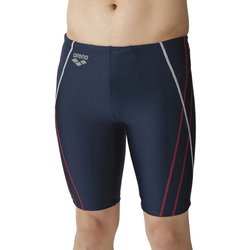 フィットネススパッツ ハーフレッグ LAR4303 NYRD ネイビー×レッド XOサイズ [水着 メンズ]