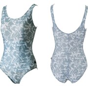 長持ちする水着ワンピース ハンドクリーム付き 256657 18 グレー Mサイズ [水着 レディース]