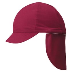 フラップ付き体操帽子(取り外しタイプ) 101215 11 エンジ Sサイズ [アウトドア 帽子 キッズ]