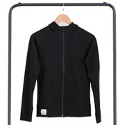 レディース 長袖フルジップパーカー(アクアホール) 0241864 0009 ブラック Sサイズ [水陸両用 アウトドア カットソー レディース]