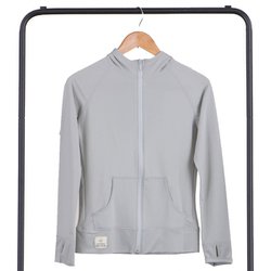 レディース 長袖フルジップパーカー(アクアホール) 0241864 0018 グレー Sサイズ [水陸両用 アウトドア カットソー レディース]