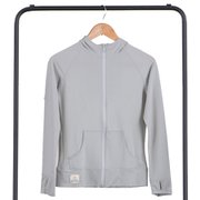 レディース 長袖フルジップパーカー(アクアホール) 0241864 0018 グレー Sサイズ [水陸両用 アウトドア カットソー レディース]