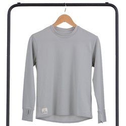 レディース長袖プルオーバーTシャツ(アクアホール) 0241866 0018 グレー Mサイズ [水陸両用 アウトドア カットソー レディース]