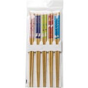 客用箸 スス竹 四季うさぎ 約長さ22.5cm 5膳 ピンク パープル グリーン レッド ブルー T-11