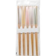 客用箸 スス竹 メロディー 約長さ22.5cm 5膳 ブラック イエロー レッド ブラウン グリーン T-12