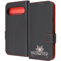 IJ-IGP9PELC1BR/DY3 [Google Pixel 9/9 Pro用 猫のダヤン/手帳型レザーケース シンプル マグネット/ダヤン_WACHIFIELDロゴ]