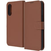 RT-ARW2ELC1/DK [arrows We2用 Like standard 耐衝撃 手帳型レザーケース シンプル マグネット/ブラウン]
