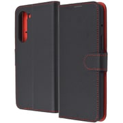 RT-ARW2PELC1/BR [arrows We2 Plus用 Like standard 耐衝撃 手帳型レザーケース シンプル マグネット/ブラック/レッド]