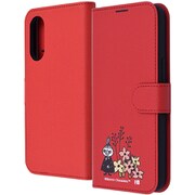 IJ-AARW2ELC1R/MT47 [arrows We2用 ムーミン/手帳型レザーケース シンプル マグネット/リトルミイとお花_3]