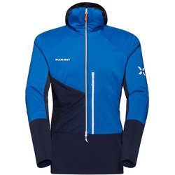 アイガースピード ミッドレイヤー ハイブリッド ハーフジップフーディー Eiger Speed ML Hybrid Half Zip Hoodie Men 1014-05800 50404 azurit-night Lサイズ(日本：XLサイズ) [ソフトシェルジャケット メンズ]