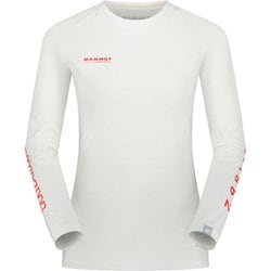 QDロゴプリントロングスリーブTシャツアジアンフィット レディース カットソー white-mammut red PRT3（00784） Mサイズ（日本：Lサイズ） 1016-01040