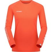 キューディー ロゴ プリント ロングスリーブ Tシャツ アジアンフィット ウィメン レディース カットソー peach-white PRT3(2283) Mサイズ(日本:Lサイズ) 1016-01040
