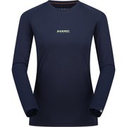 キューディー ロゴ プリント ロングスリーブ Tシャツ アジアンフィット ウィメン レディース カットソー marine-neo lime PRT1(50613) Mサイズ(日本:Lサイズ) 1016-01040