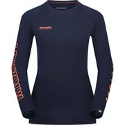 キューディー ロゴ プリント ロングスリーブ Tシャツ アジアンフィット ウィメン レディース カットソー marine-peach PRT3(50614) XSサイズ(日本:Sサイズ) 1016-01040