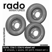 RDM35S26 1/35 WWII ドイツ Sd.Kfz.234 8輪重装甲車用タイヤセット ミックスタイプ 8+1個入 [プラモデル用パーツ]