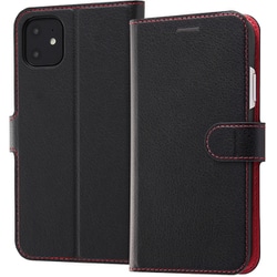 RT-P21NELC1/BR [iPhone 11/XR用 Like standard マグネットベルト シンプル 手帳型レザーケース/ブラック_レッド]