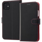 RT-P21NELC1/BR [iPhone 11/XR用 Like standard マグネットベルト シンプル 手帳型レザーケース/ブラック_レッド]