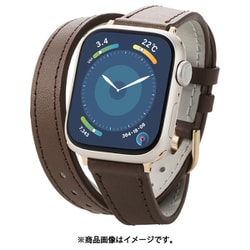 AW-41BDLWJBR [アップルウォッチ バンド Apple Watch SE （第2世代/第1世代）/Series 10/9/8/7/6/5/4/3/2/1 [42 41 40 38mm] レザー ベルト ロングサイズ スリム ＆me ココアブラウン]