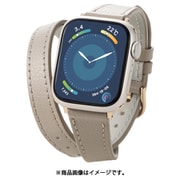 AW-41BDLWJGB [アップルウォッチ バンド Apple Watch SE （第2世代/第1世代）/Series 10/9/8/7/6/5/4/3/2/1 [42 41 40 38mm] レザー ベルト ロングサイズ スリム ＆me グレージュ]