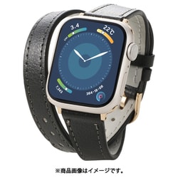 AW-41BDLWJGY [アップルウォッチ バンド Apple Watch SE （第2世代/第1世代）/Series 10/9/8/7/6/5/4/3/2/1 [42 41 40 38mm] レザー ベルト ロングサイズ スリム ＆me チャコールグレー]