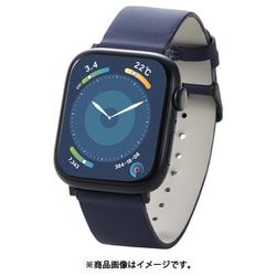 AW-45BDLNV [アップルウォッチ バンド Apple Watch Ultra 2/SE 第2世代/Series 10/9/8/7/6/5/4/3/2/1 [49 46 45 44 42mm] レザー ベルト ネイビー]