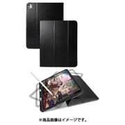13インチ iPad Pro (M4) 2024年 用 ケース レザー カバー 手帳型 ApplePencil収納可 ペンスタンド機能付 スリープ対応 マグネット フラップ ローアングル 360度回転 スタンド機能 衝撃吸収 ブラック TB-A24PLDPLC2BK