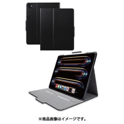 13インチ iPad Pro （M4） 2024年 用 ケース レザー カバー 手帳型 ApplePencil収納＆充電可 スリープ対応 マグネット フラップ フリーアングル スタンド機能 カードポケット付 軽量 薄型 ブラック TB-A24PLWVFUBK