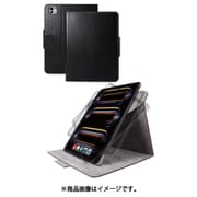 11インチ iPad Pro (M4) 2024年 用 ケース ヴィーガンレザー カバー 手帳型 ApplePencil収納&充電可 マグネット フラップ 360度回転 ハンドベルト付 スタンド機能 ブラック TB-A24PM360BK