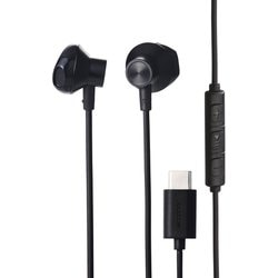 タイプC イヤホン 有線 マイク付き セミオープン型 断線しにくい高耐久 通話対応 音量調整 ブラック EHP-DF13IMBK