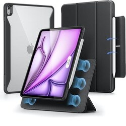 iPad Air 13インチ（M3/M2、2025/2024）専用 5つのスタンドモードに変身可能 マグネットカバーケース ESR Rebound Hybrid 360 iPad Air 13 M2-Black