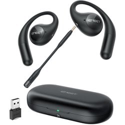 完全ワイヤレスイヤホン オープンイヤー/ノイズキャンセリング/Bluetooth対応 ブラック EMEET AirFlow E2053