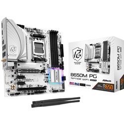 AMD B650 MicroATX WiFi＋Bluetoothモジュール付属 ホワイトカラー マザーボード B650M PG Riptide WiFi White